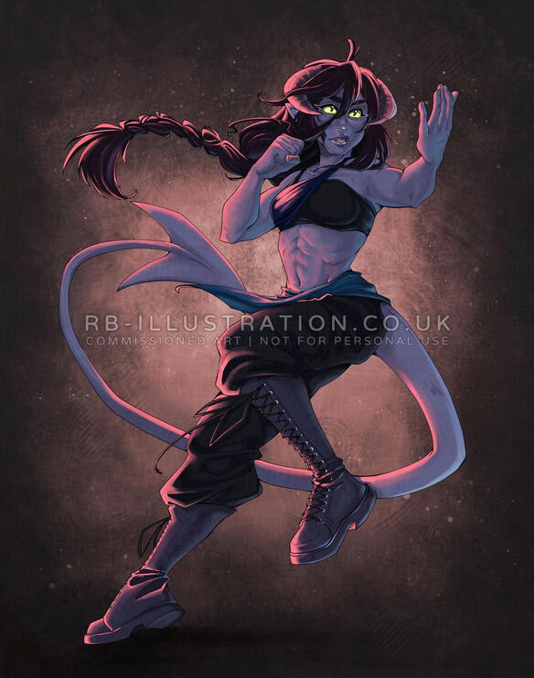 Tiefling Monk (Commission for Personal Client, 2025)